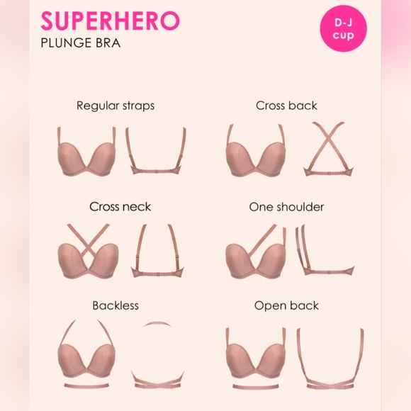 NEW Curvy Kate Superhero Multiway Plunge Bra Sz 38G (UK 38F) In Latte Beige - Picture 3 of 12